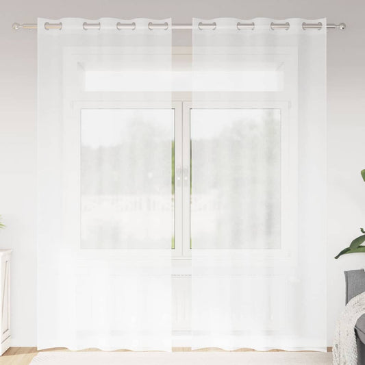 Vorhänge mit Vorhängen 2 pcs Weiß Polyester