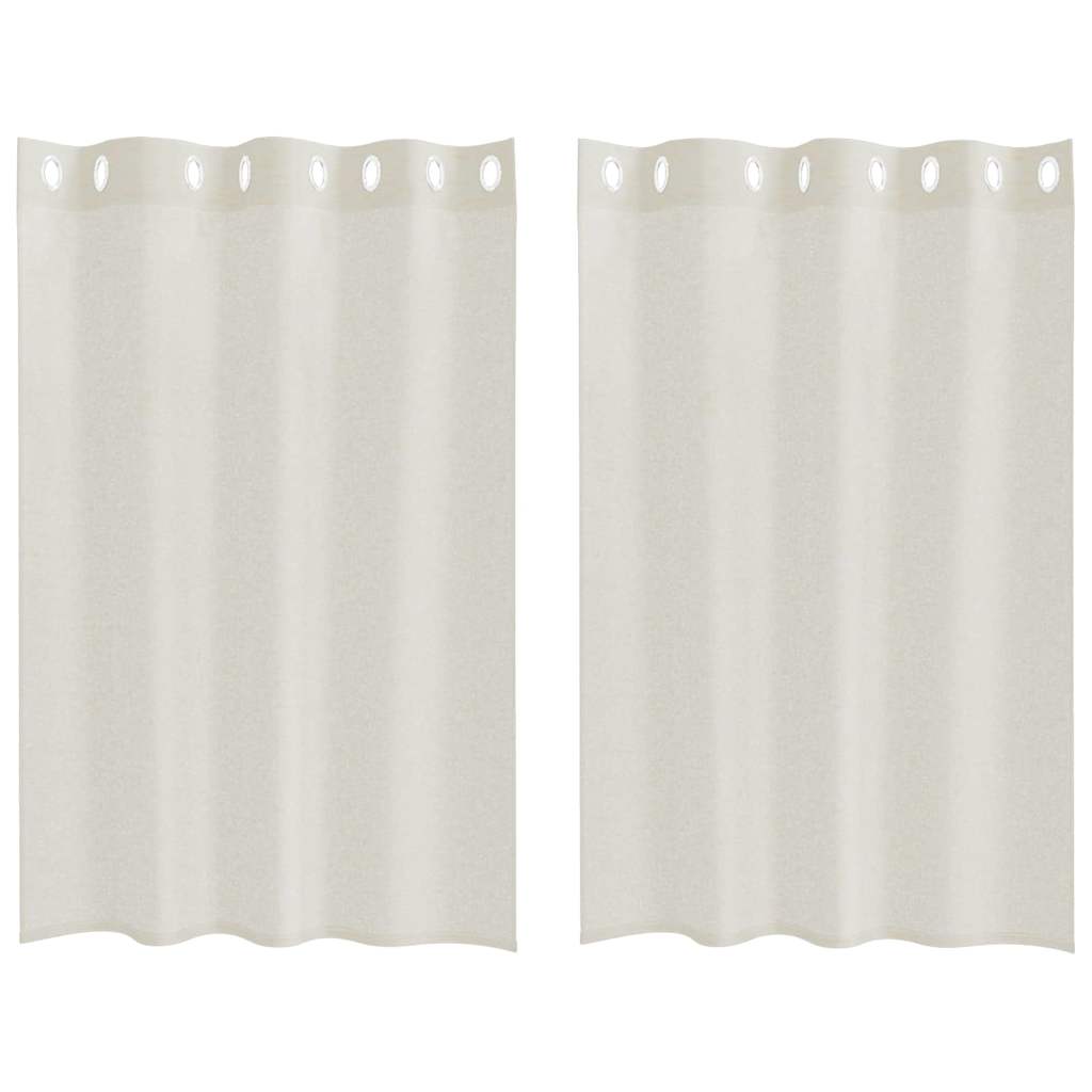 Vorhänge mit Vorhängen 2 pcs Creme Polyester