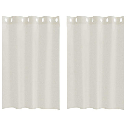 Vorhänge mit Vorhängen 2 pcs Creme Polyester