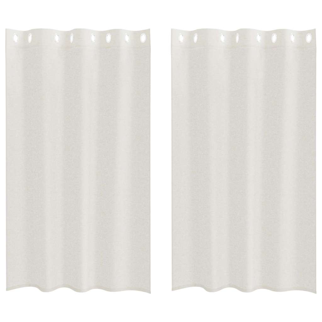 Vorhänge mit Vorhängen 2 pcs Creme Polyester