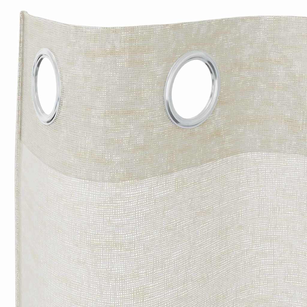 Vorhänge mit Vorhängen 2 pcs Creme Polyester