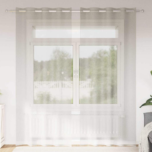 Vorhänge mit Vorhängen 2 pcs Creme Polyester