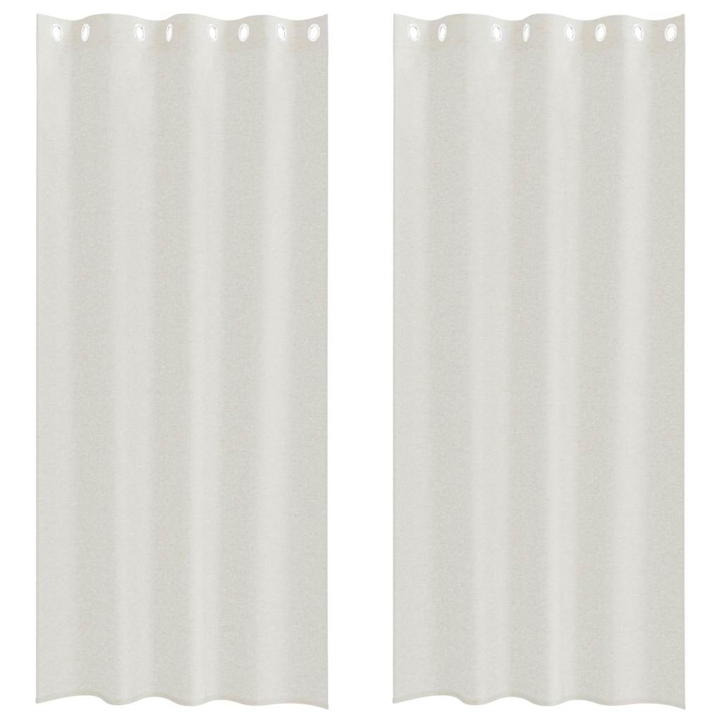 Vorhänge mit Vorhängen 2 pcs Creme Polyester