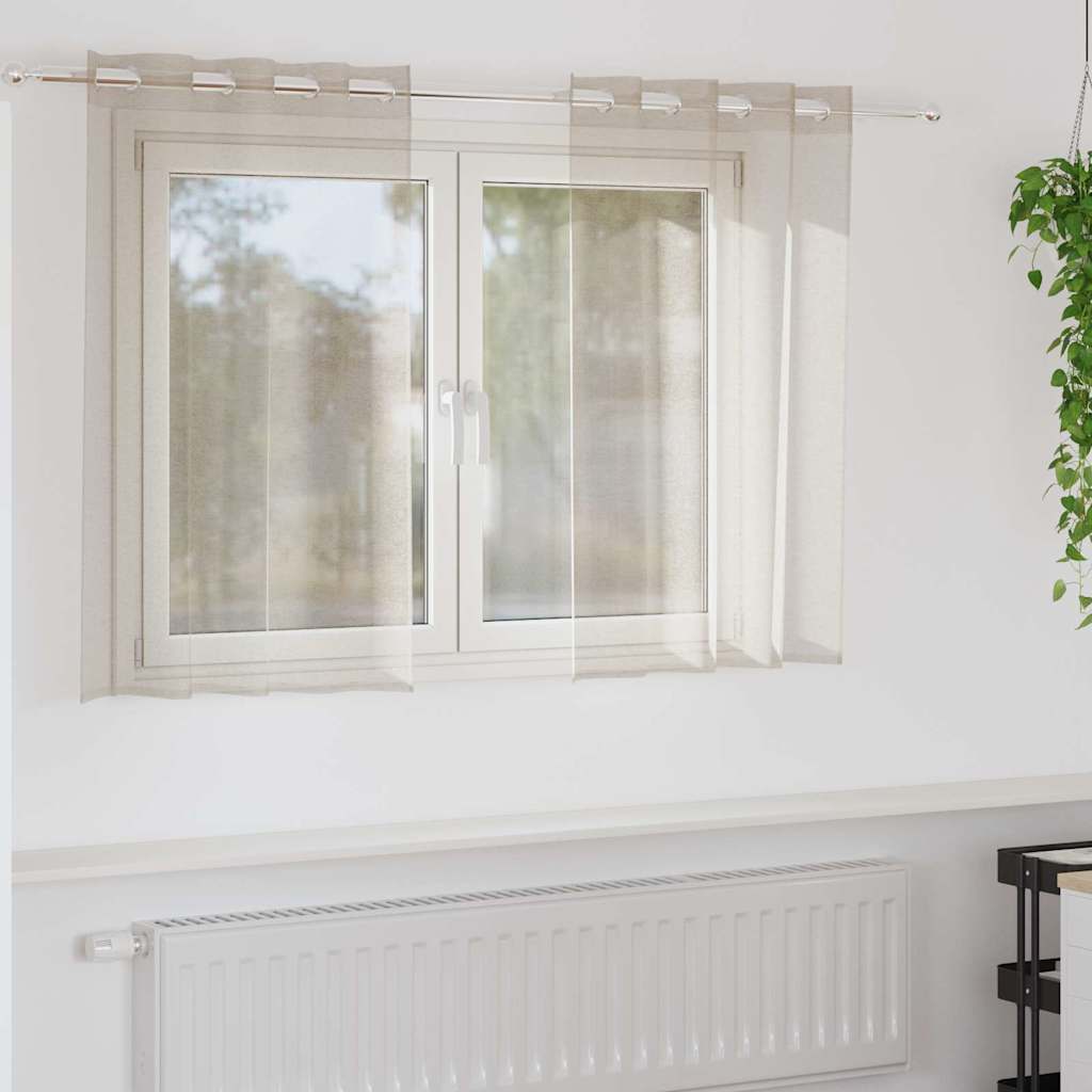 Vorhänge mit Vorhängen 2 pcs Sandfarbe Polyester