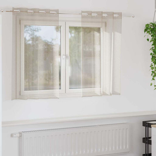 Vorhänge mit Vorhängen 2 pcs Sandfarbe Polyester