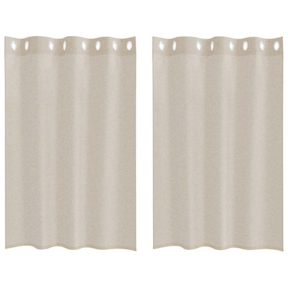 Vorhänge mit Vorhängen 2 pcs Sandfarbe Polyester