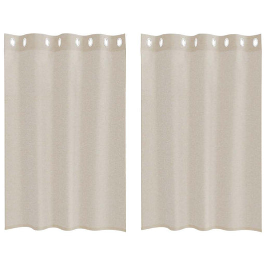 Vorhänge mit Vorhängen 2 pcs Sandfarbe Polyester
