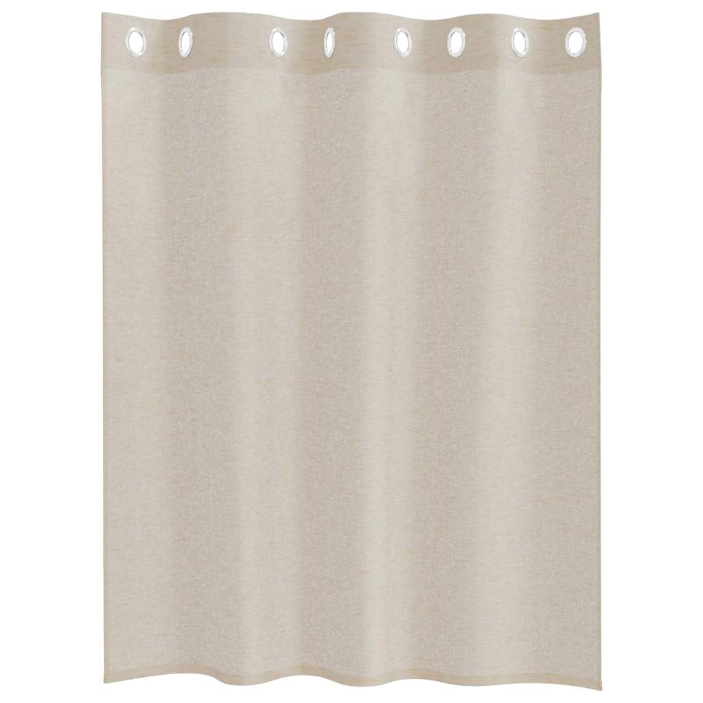 Vorhänge mit Vorhängen 2 pcs Sandfarbe Polyester