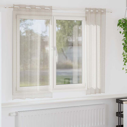 Vorhänge mit Vorhängen 2 pcs Sandfarbe Polyester