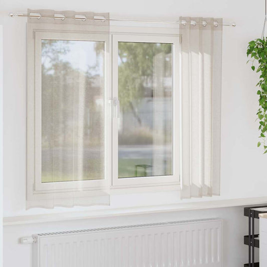 Vorhänge mit Vorhängen 2 pcs Sandfarbe Polyester