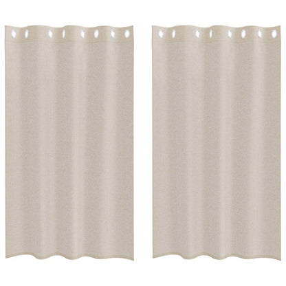 Vorhänge mit Vorhängen 2 pcs Sandfarbe Polyester