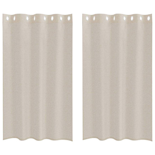 Vorhänge mit Vorhängen 2 pcs Sandfarbe Polyester