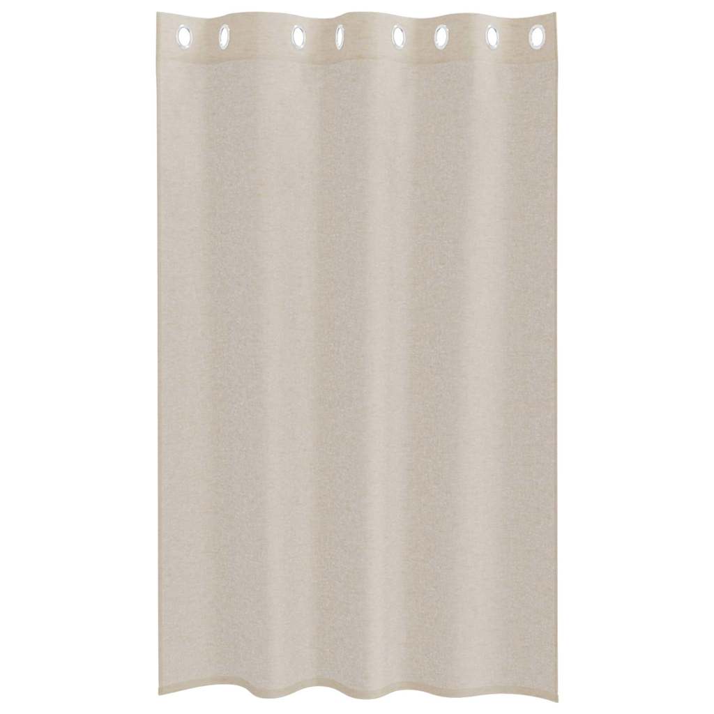 Vorhänge mit Vorhängen 2 pcs Sandfarbe Polyester