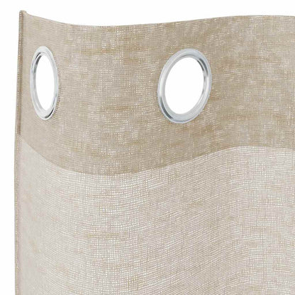 Vorhänge mit Vorhängen 2 pcs Sandfarbe Polyester