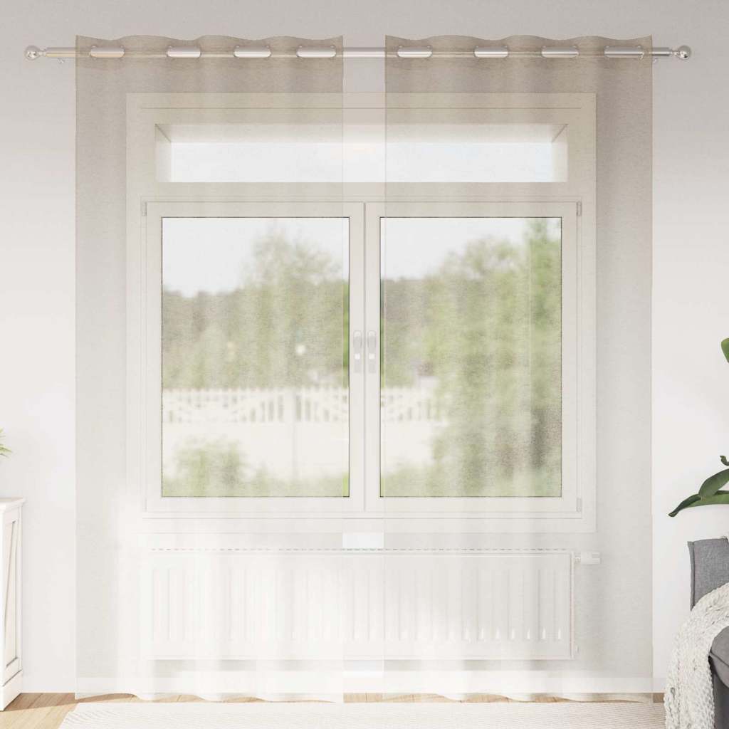 Vorhänge mit Vorhängen 2 pcs Sandfarbe Polyester