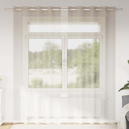 Vorhänge mit Vorhängen 2 pcs Sandfarbe Polyester
