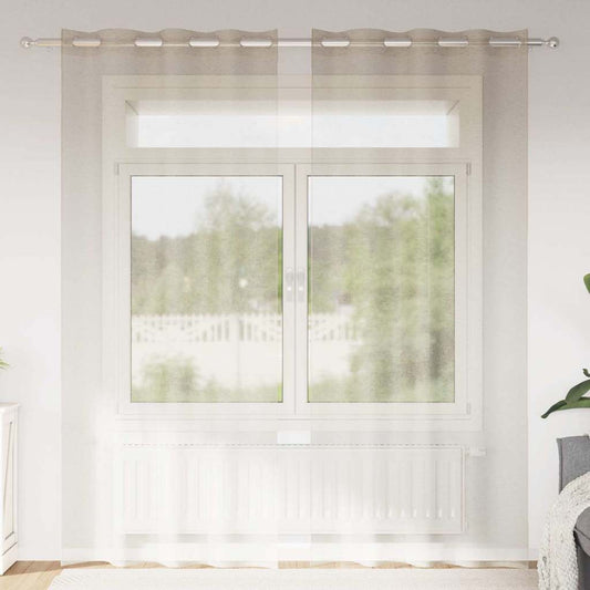 Vorhänge mit Vorhängen 2 pcs Sandfarbe Polyester