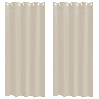 Vorhänge mit Vorhängen 2 pcs Sandfarbe Polyester