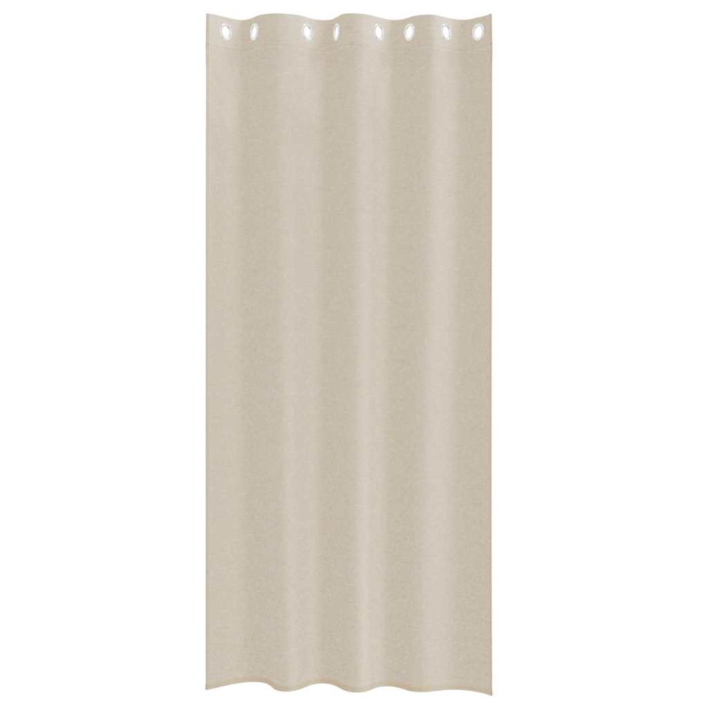 Vorhänge mit Vorhängen 2 pcs Sandfarbe Polyester