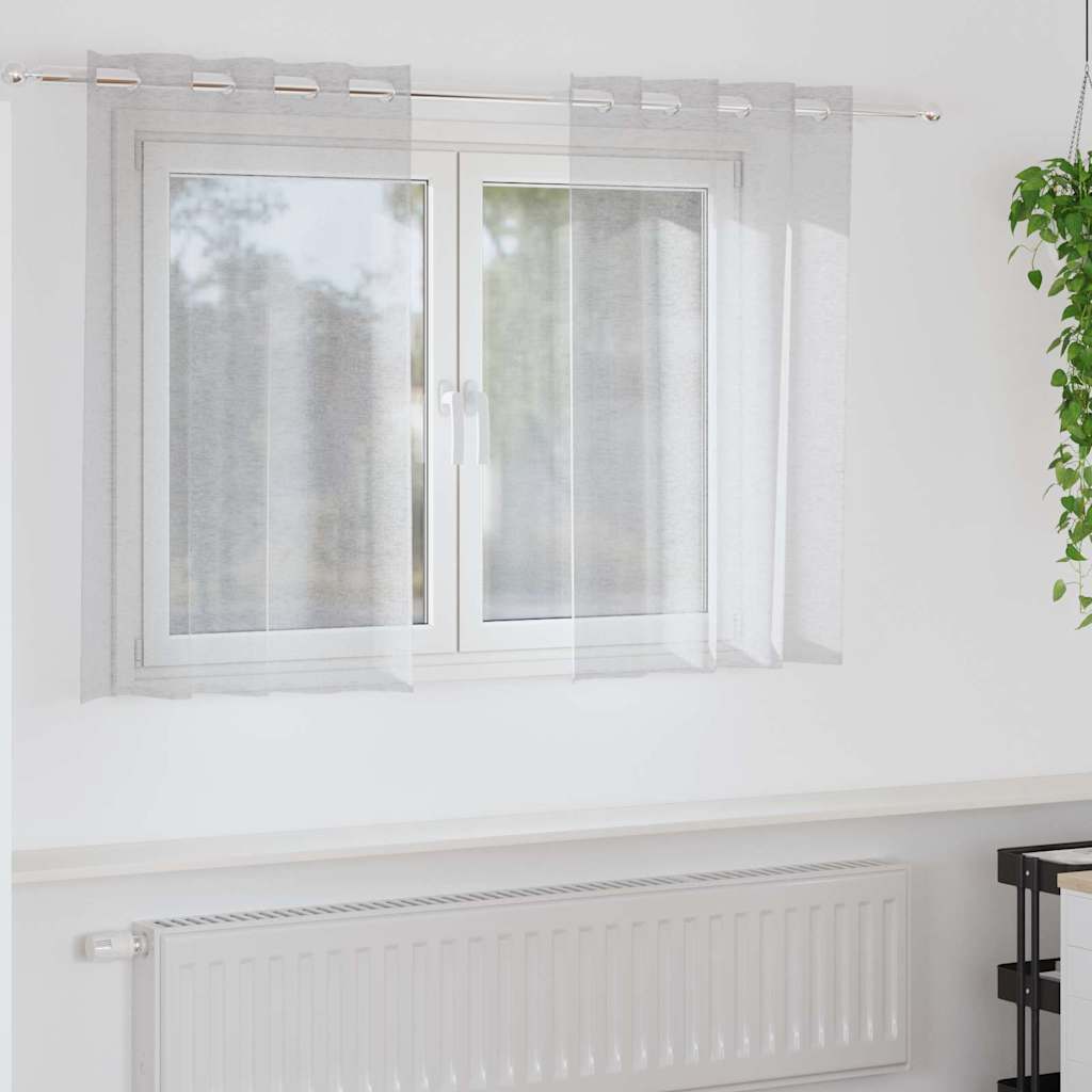 Vorhänge mit Vorhängen 2 pcs Hellgrau Polyester