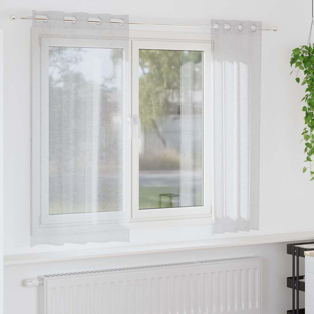 Vorhänge mit Vorhängen 2 pcs Hellgrau Polyester