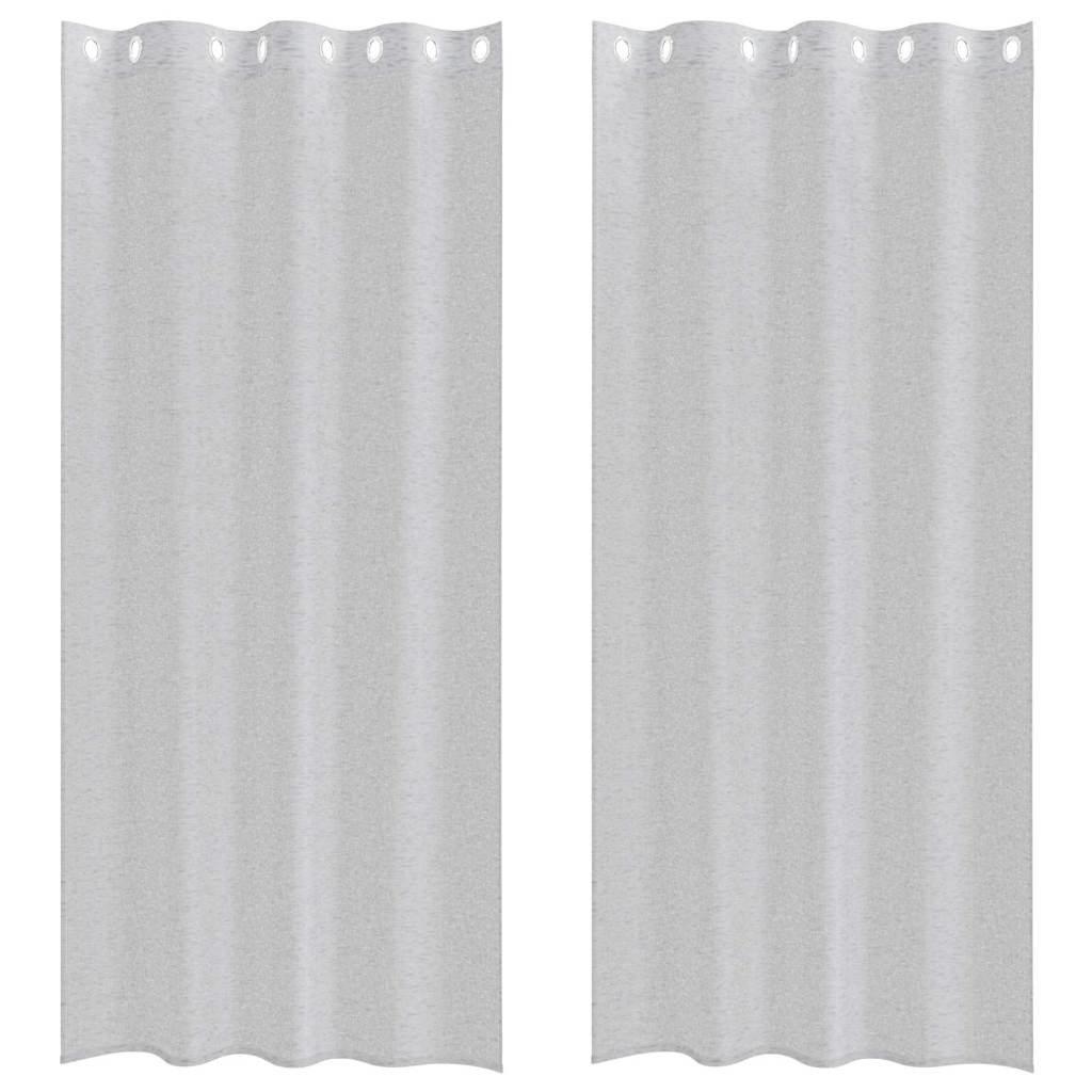 Vorhänge mit Vorhängen 2 pcs Hellgrau Polyester