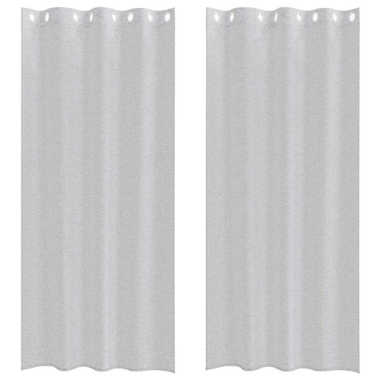 Vorhänge mit Vorhängen 2 pcs Hellgrau Polyester