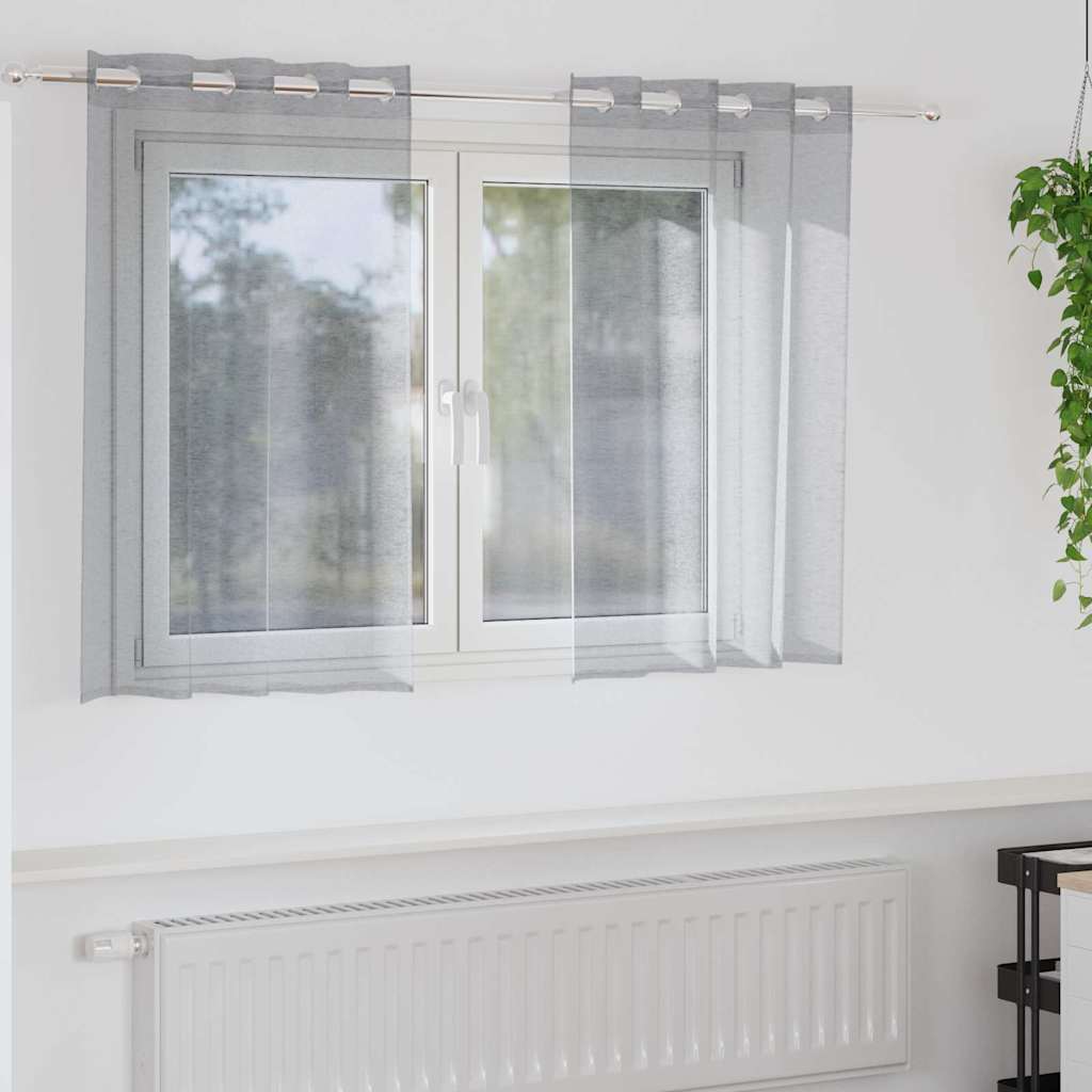 Vorhänge mit Vorhängen 2 pcs Dunkelgrau Polyester