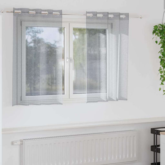 Vorhänge mit Vorhängen 2 pcs Dunkelgrau Polyester