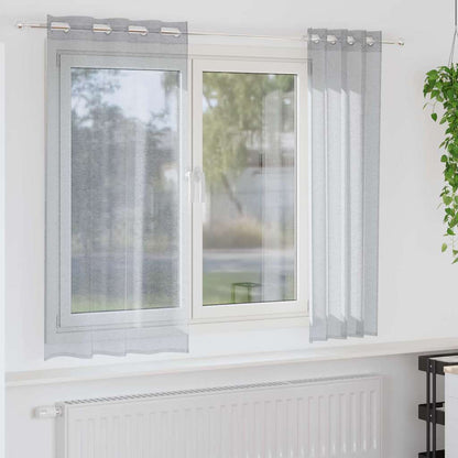 Vorhänge mit Vorhängen 2 pcs Dunkelgrau Polyester