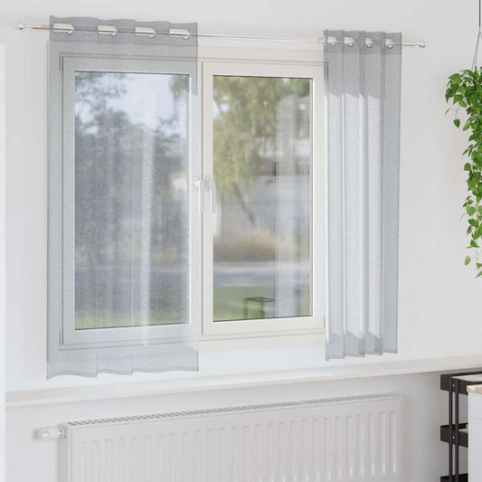 Vorhänge mit Vorhängen 2 pcs Dunkelgrau Polyester