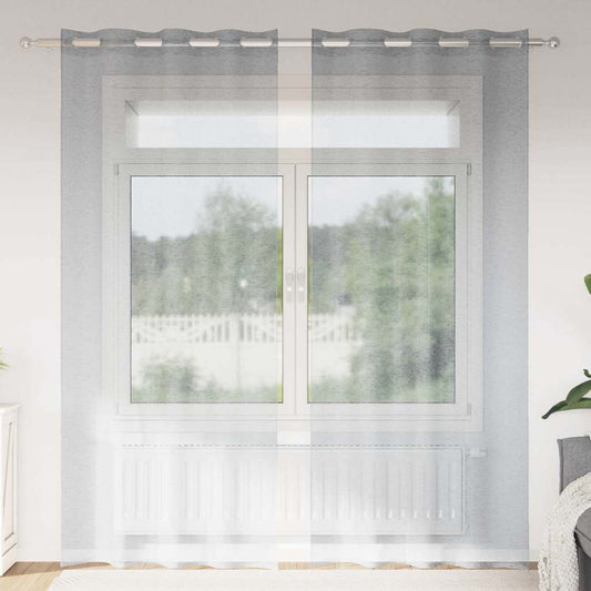 Vorhänge mit Vorhängen 2 pcs Dunkelgrau Polyester