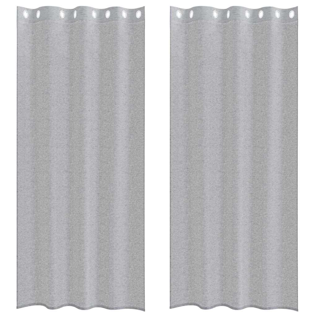 Vorhänge mit Vorhängen 2 pcs Dunkelgrau Polyester