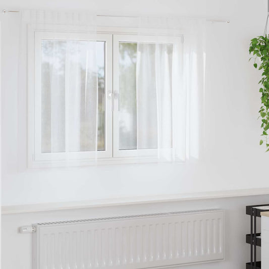 Vorhänge mit Vorhängen 2 pcs Weiß Polyester