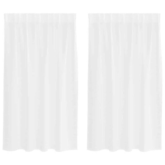 Vorhänge mit Vorhängen 2 pcs Weiß Polyester