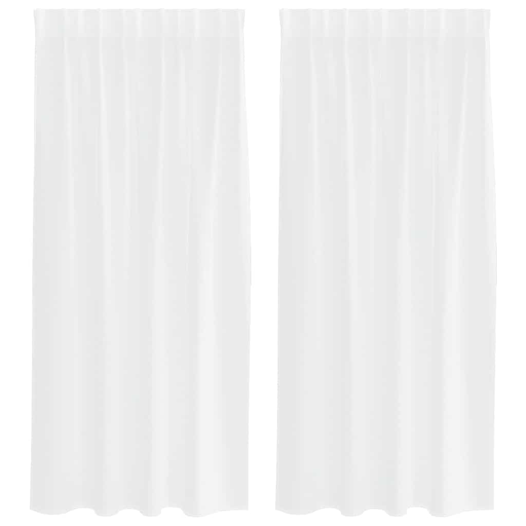 Vorhänge mit Vorhängen 2 pcs Weiß Polyester