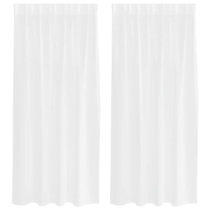 Vorhänge mit Vorhängen 2 pcs Weiß Polyester