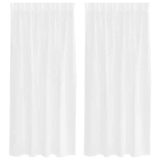 Vorhänge mit Vorhängen 2 pcs Weiß 140x175cm Polyester