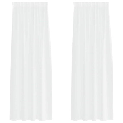 Vorhänge mit Vorhängen 2 pcs Weiß Polyester