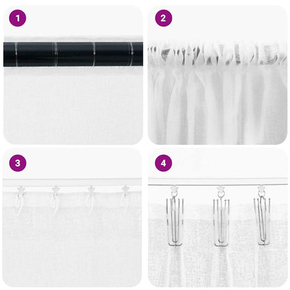 Vorhänge mit Vorhängen 2 pcs Weiß Polyester