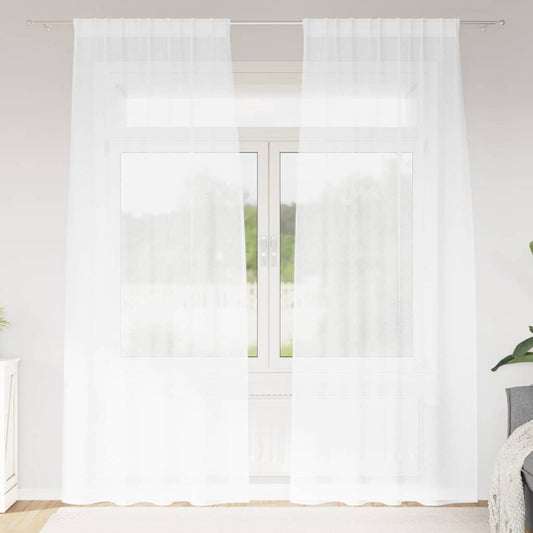 Vorhänge mit Vorhängen 2 pcs Weiß Polyester