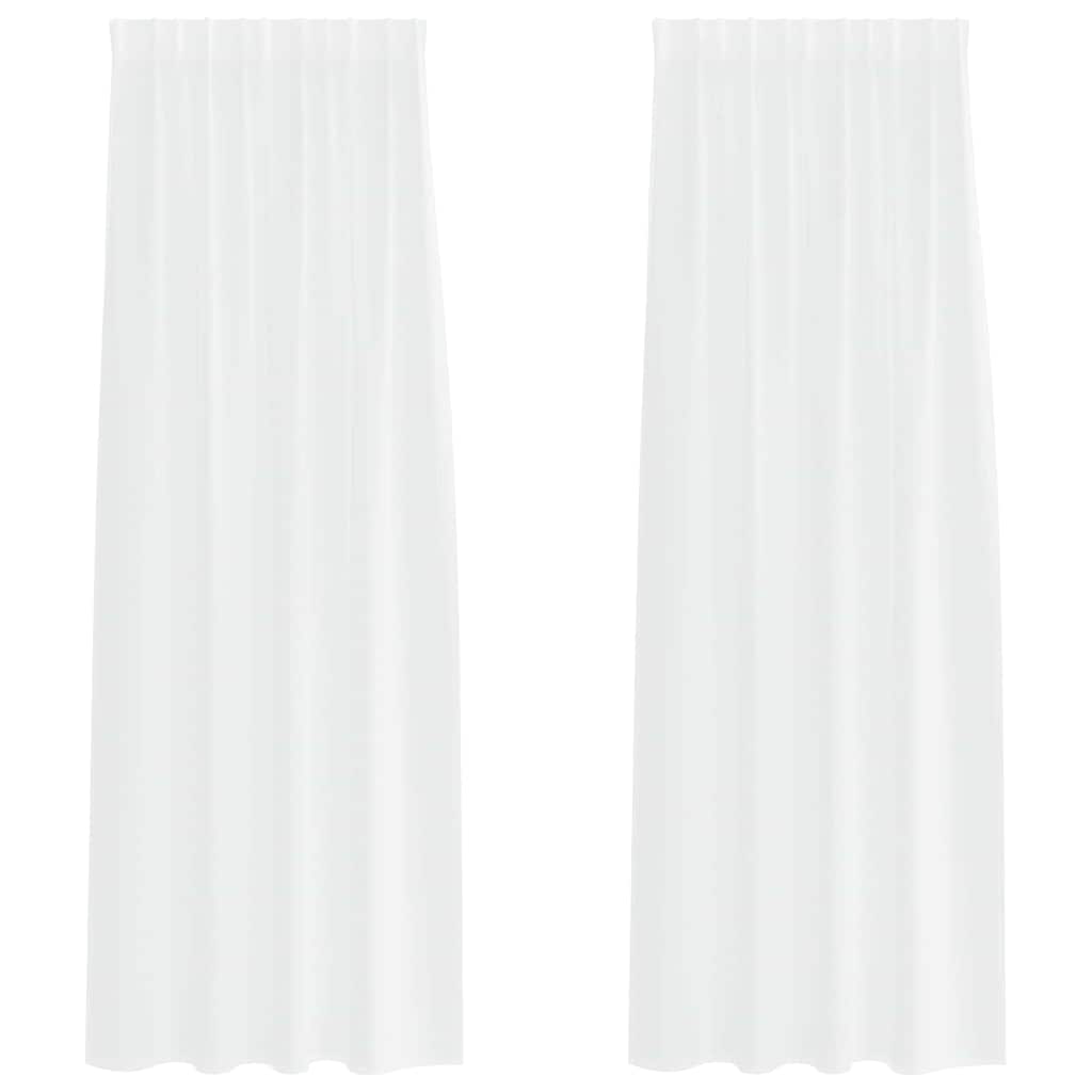 Vorhänge mit Vorhängen 2 pcs Weiß Polyester