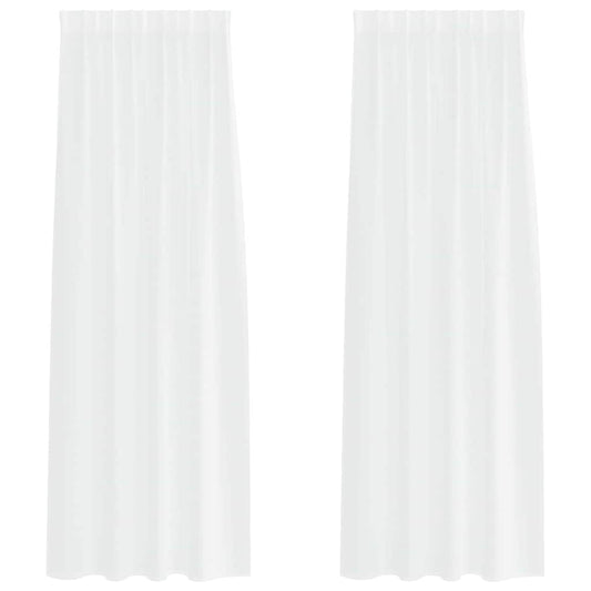 Vorhänge mit Vorhängen 2 pcs Weiß Polyester