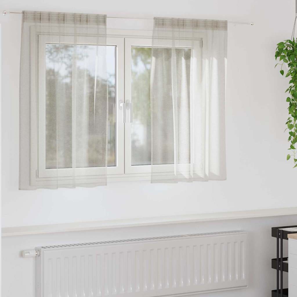Vorhänge mit Vorhängen 2 pcs Cremefarben Polyester