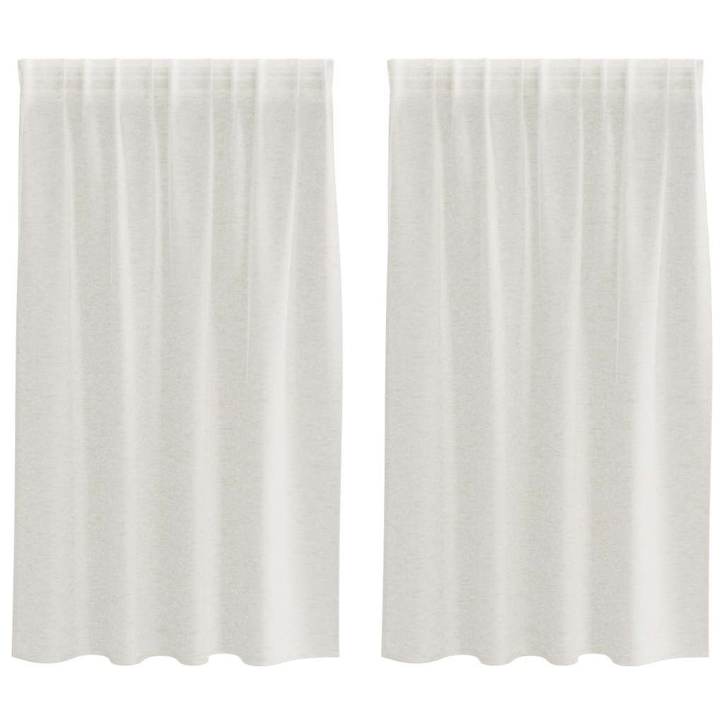 Vorhänge mit Vorhängen 2 pcs Cremefarben Polyester