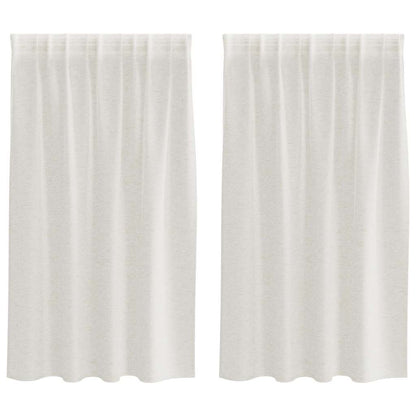 Vorhänge mit Vorhängen 2 pcs Cremefarben Polyester