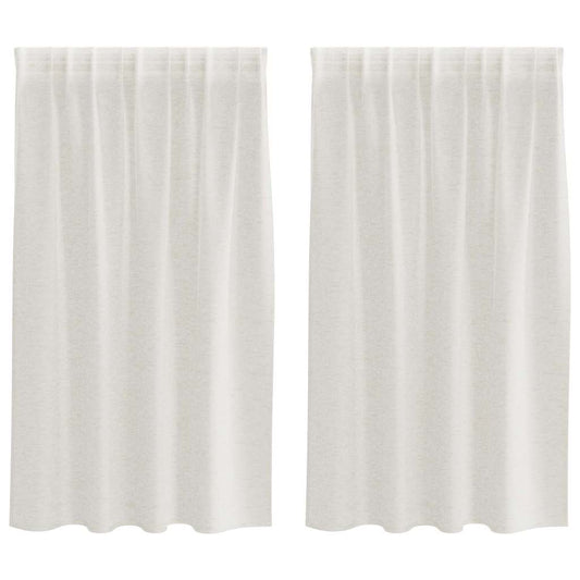 Vorhänge mit Vorhängen 2 pcs Cremefarben Polyester