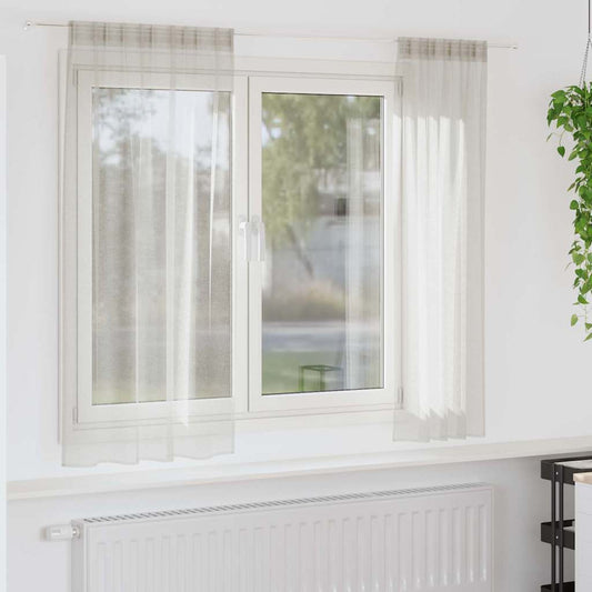 Vorhänge mit Vorhängen 2 pcs Cremefarben Polyester