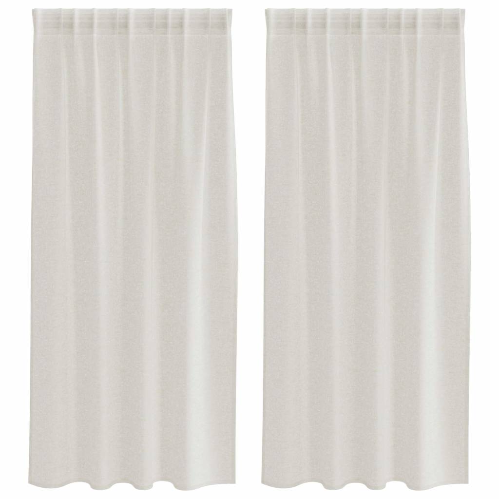 Vorhänge mit Vorhängen 2 pcs Cremefarben Polyester