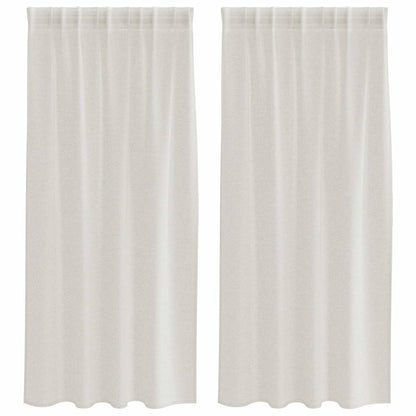 Vorhänge mit Vorhängen 2 pcs Cremefarben Polyester